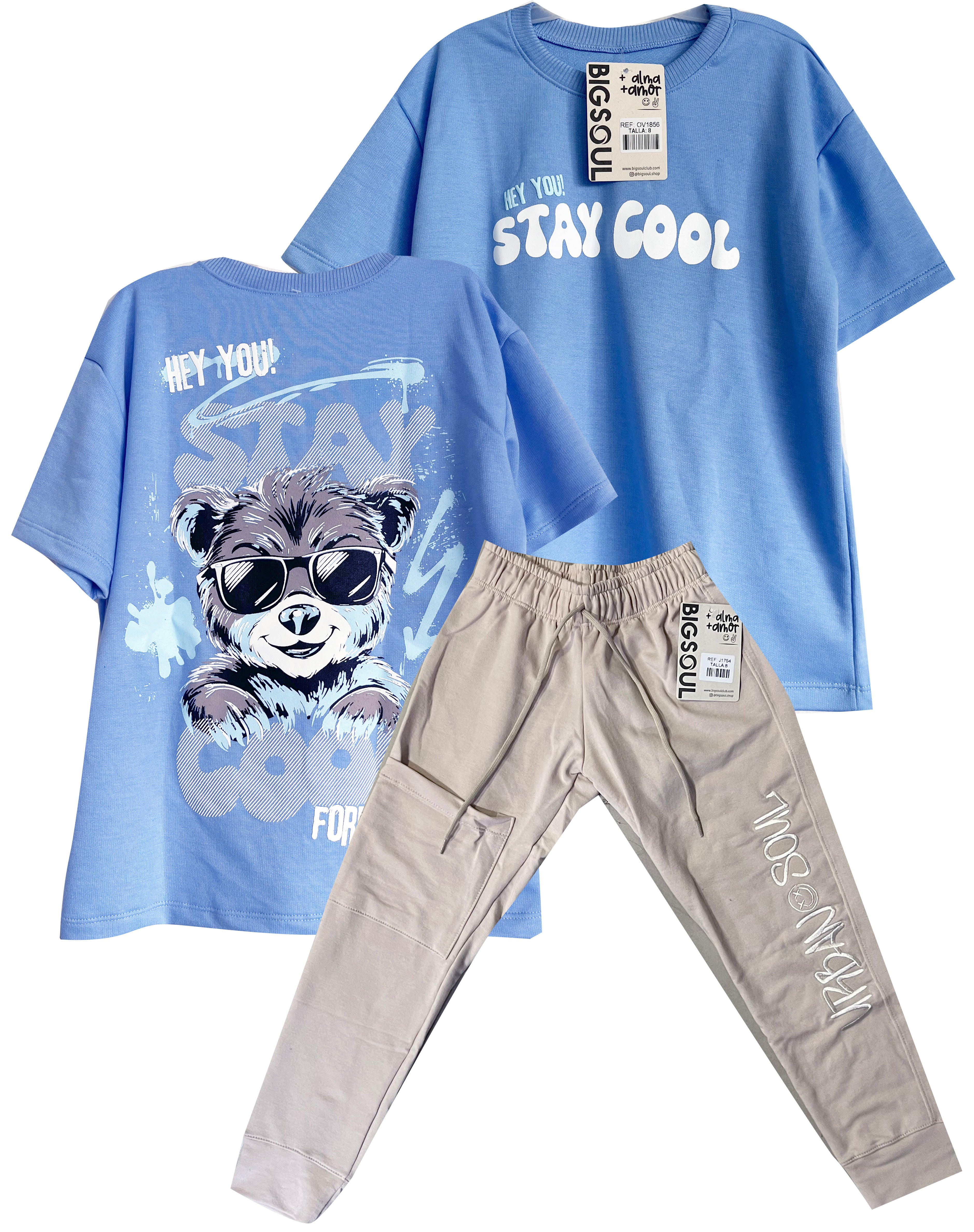 CJ1856 CONJUNTO CAMISETA OVER SIZE HORTENCIA/ JOGGER KAKY