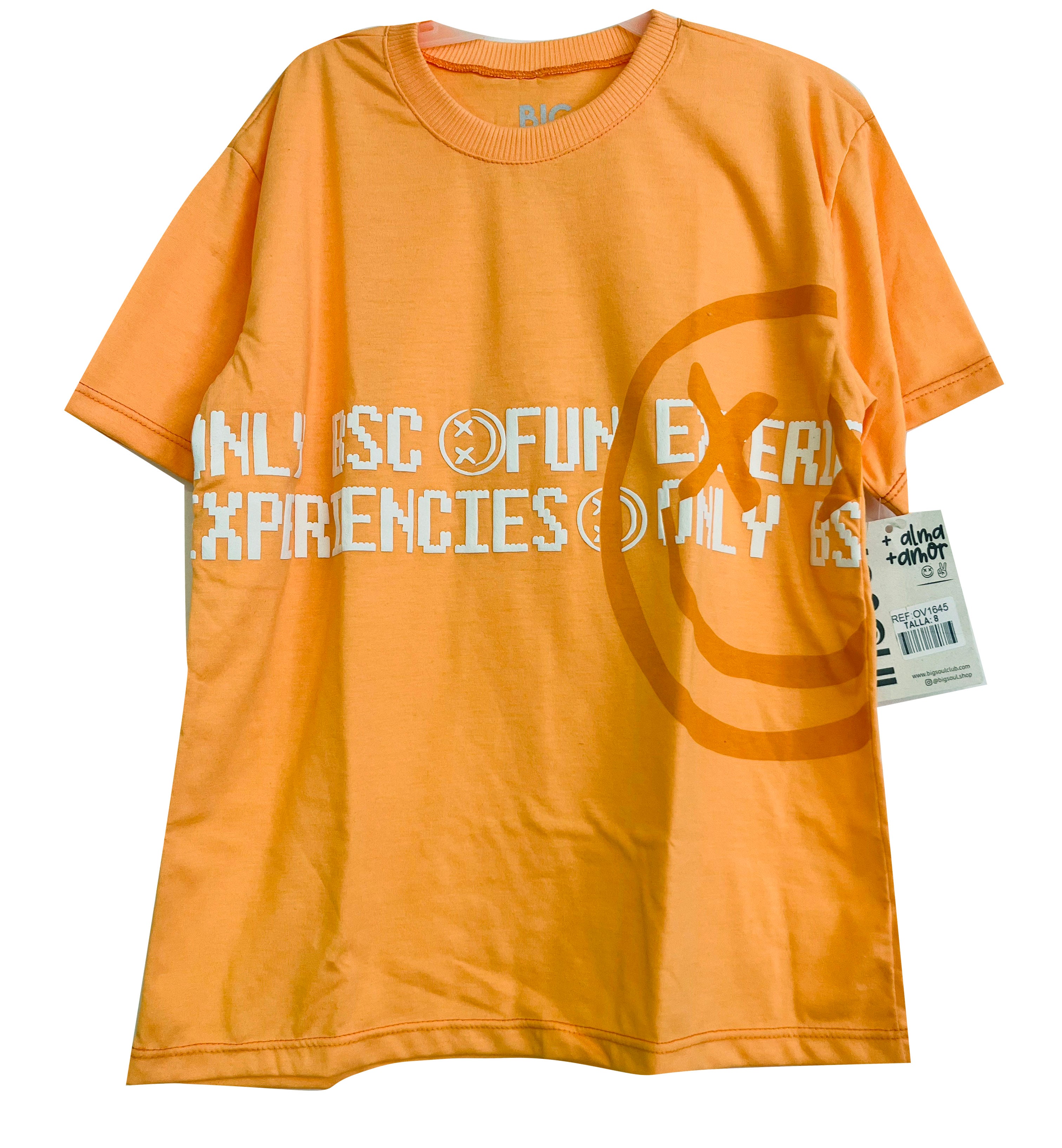 OV1645 CAMISETA OVER SIZE NARANJA PAASTEL