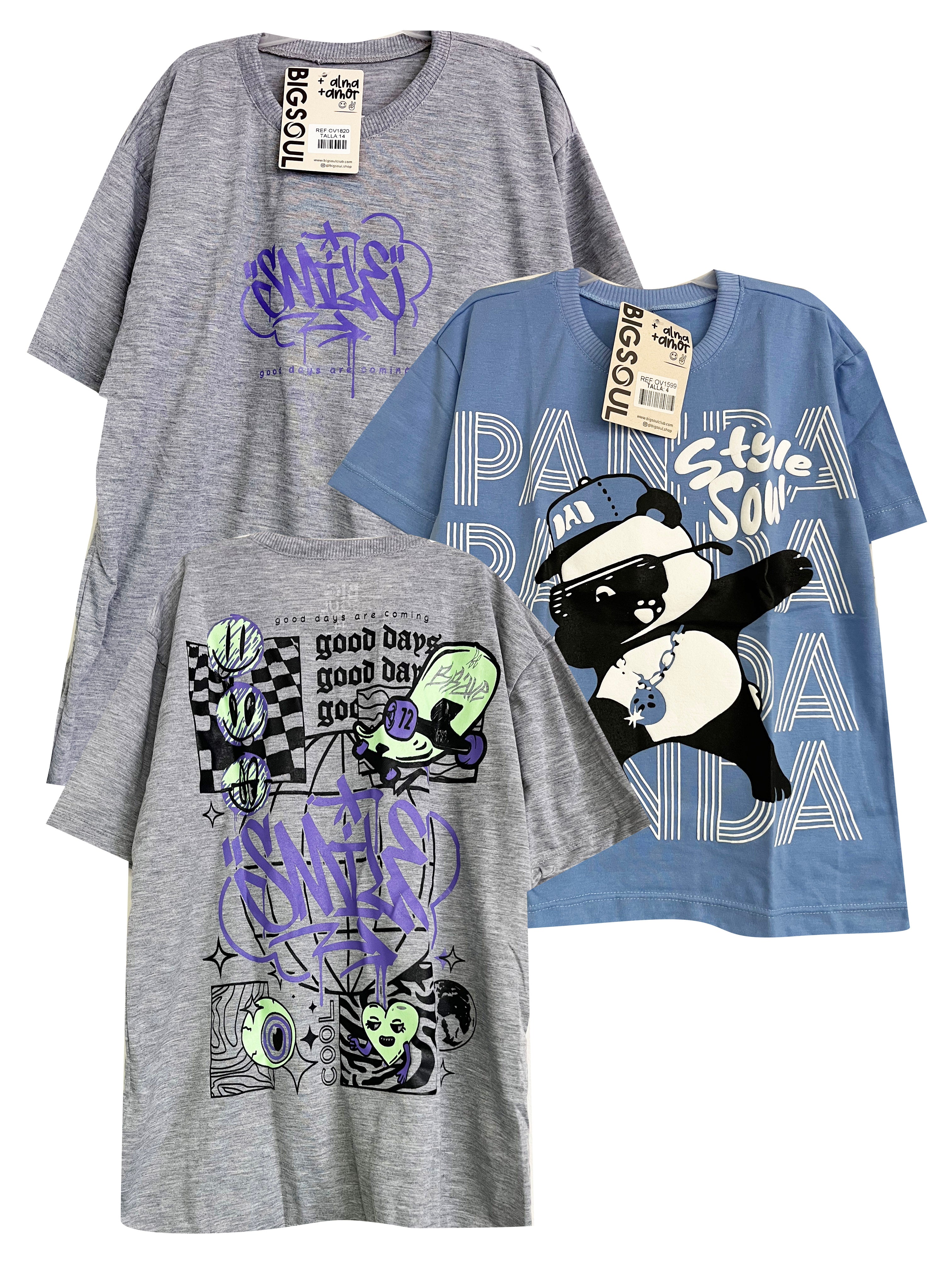 PACK CAMISETA OVER SIZE PROMO42x 39.900