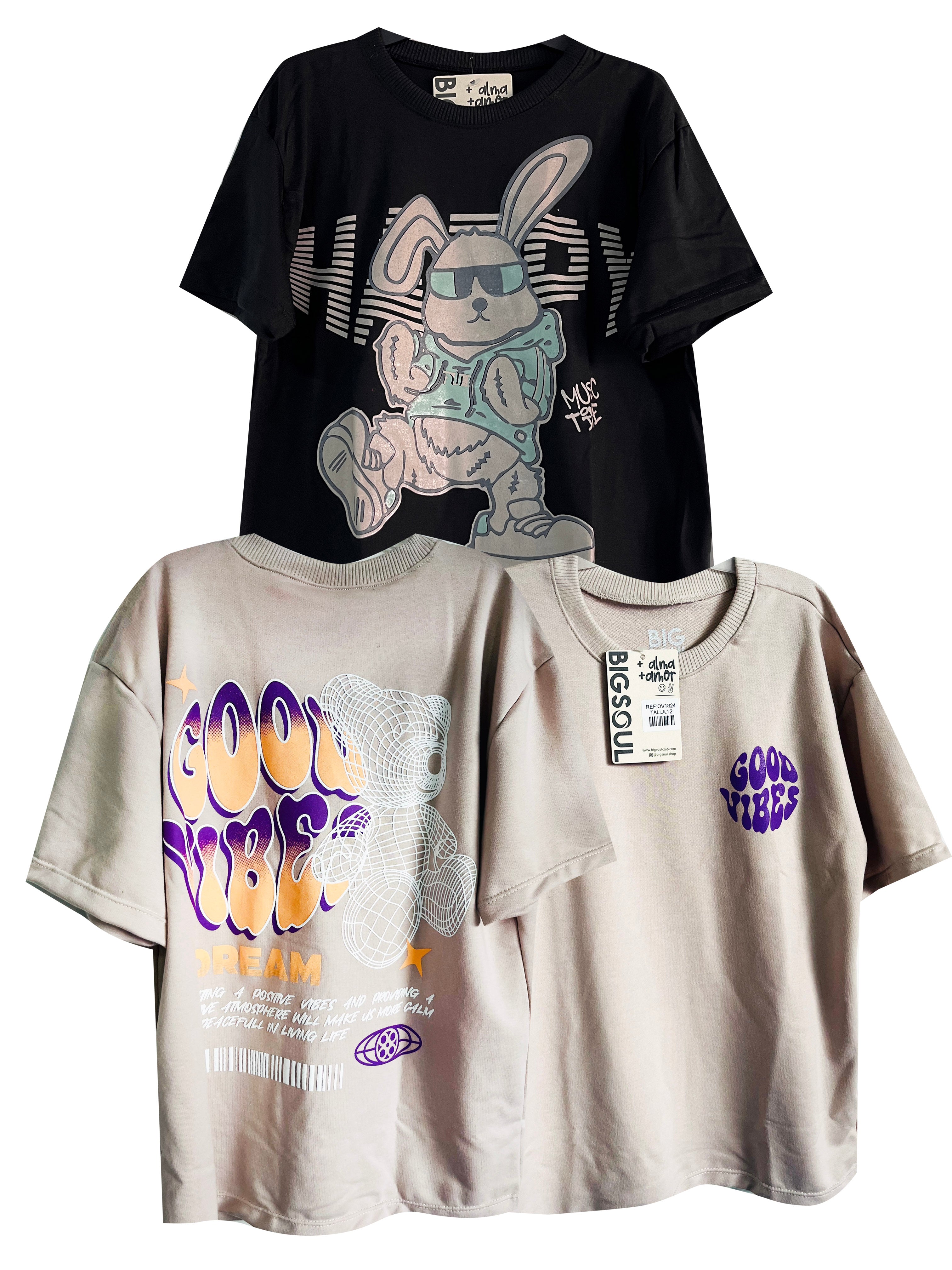 PACK CAMISETA OVER SIZE PROMO34x 39.900