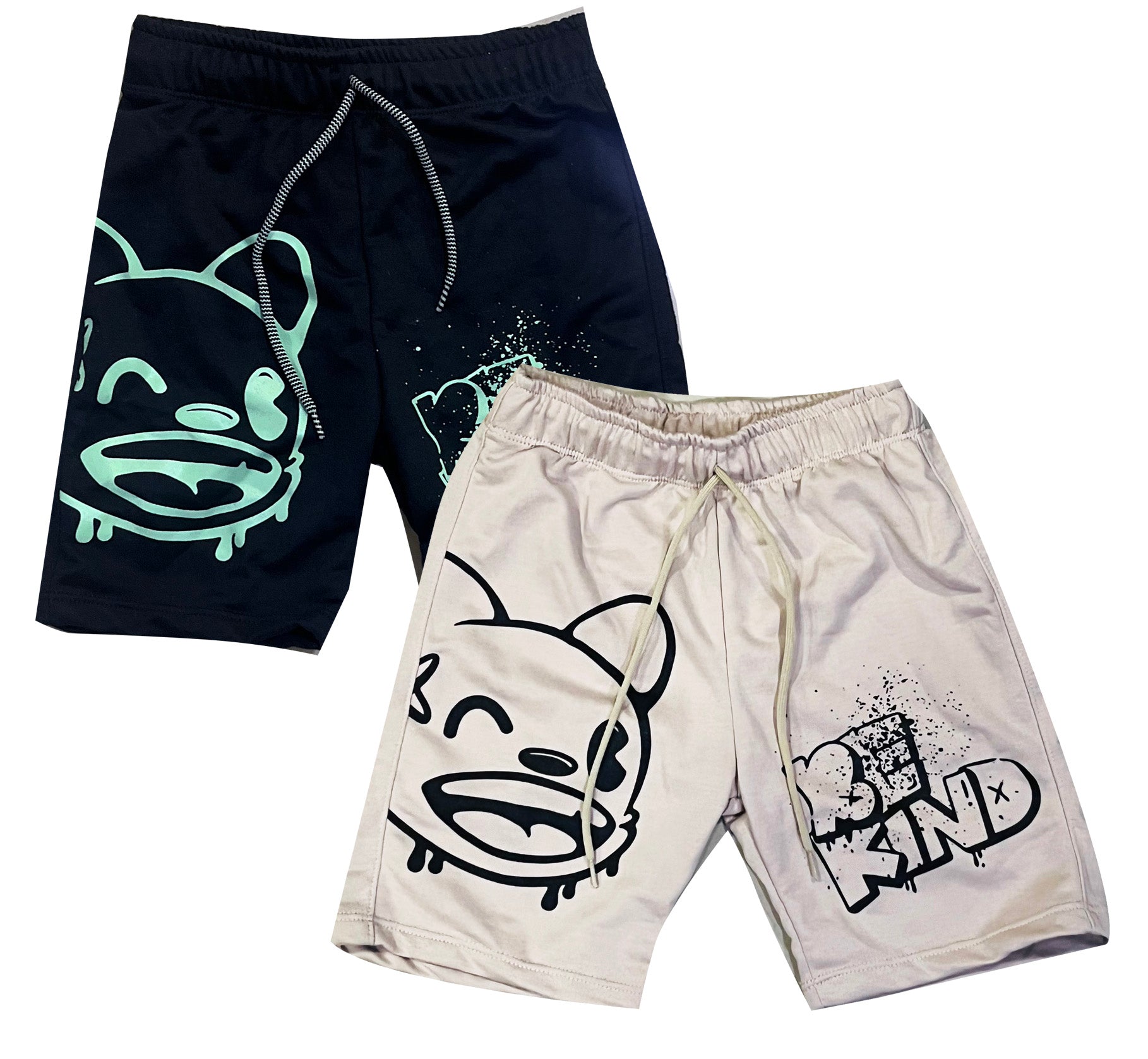 SET X2 BERMUDA BURDA KAKY ESTAMPADA + BERMUDA NEGRO ESTAMPADO