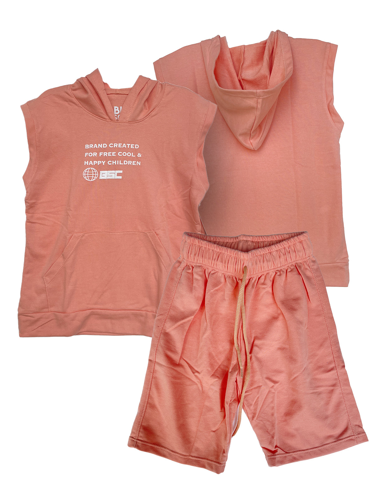 CS1975 CONJUNTO NINO CAPUCHA NARANJA PASTEL