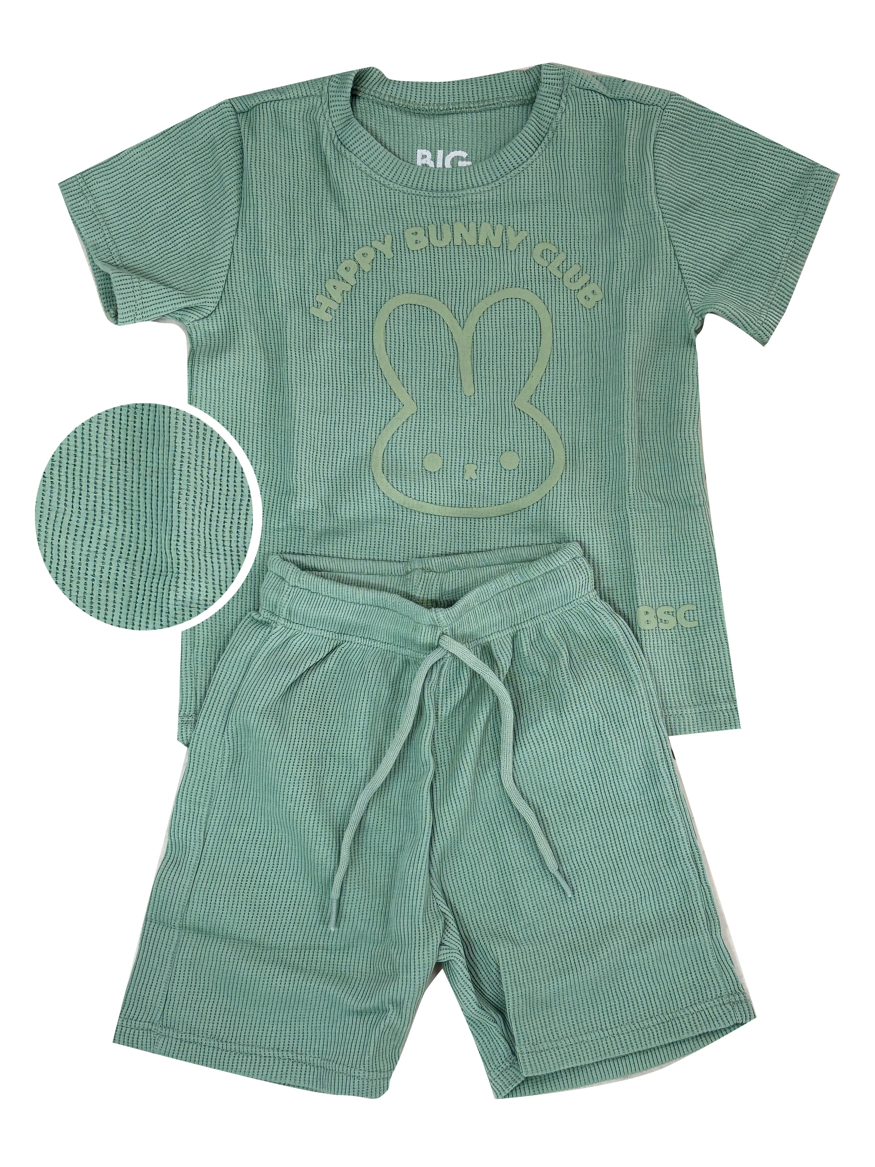 BB2094 CONJUNTO BEBE UNICOLOR VD SECO   /TELA TEXTURA