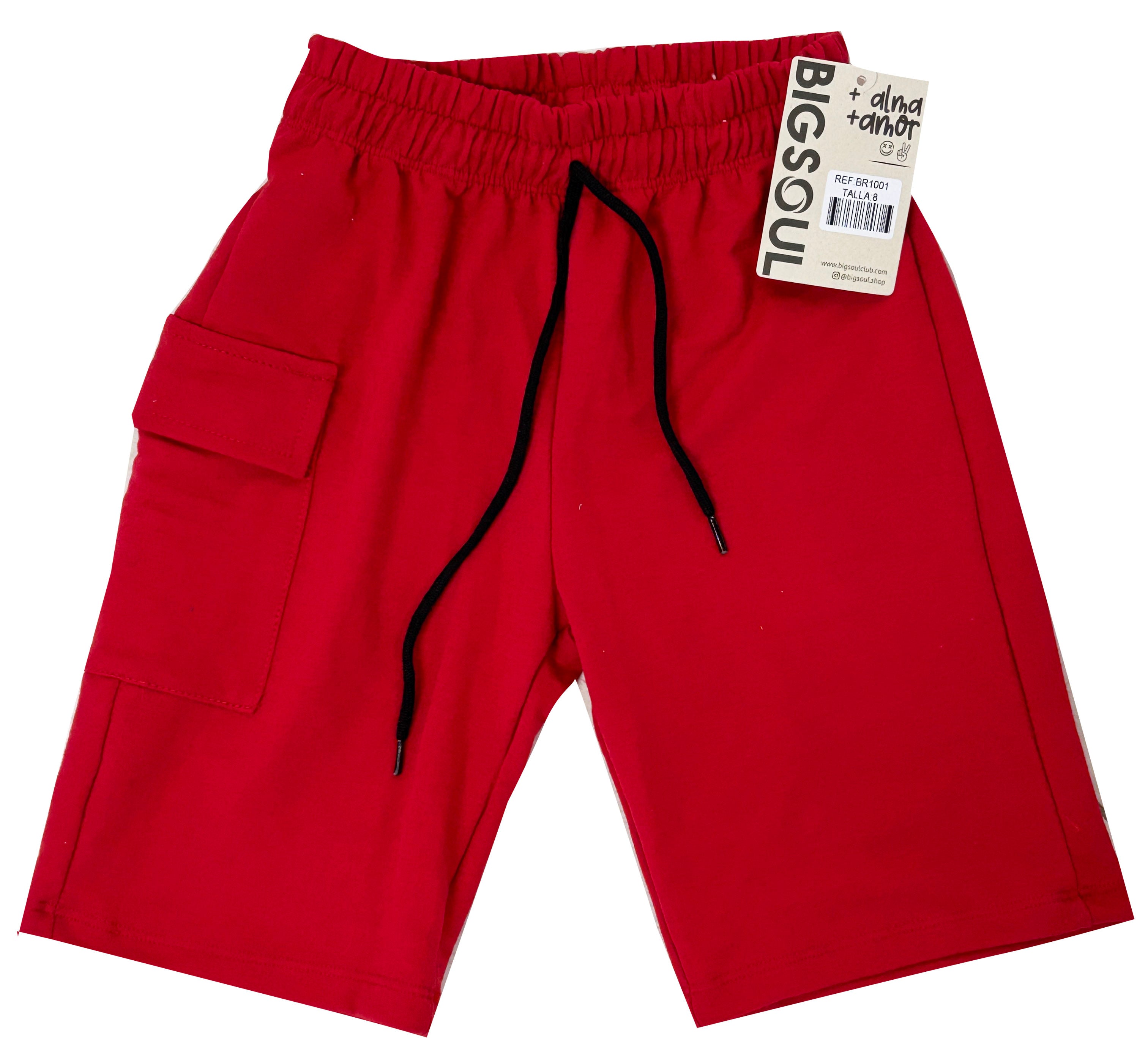 BERMUDA CARGO BURDA BOLSILLO TAPA / ROJO