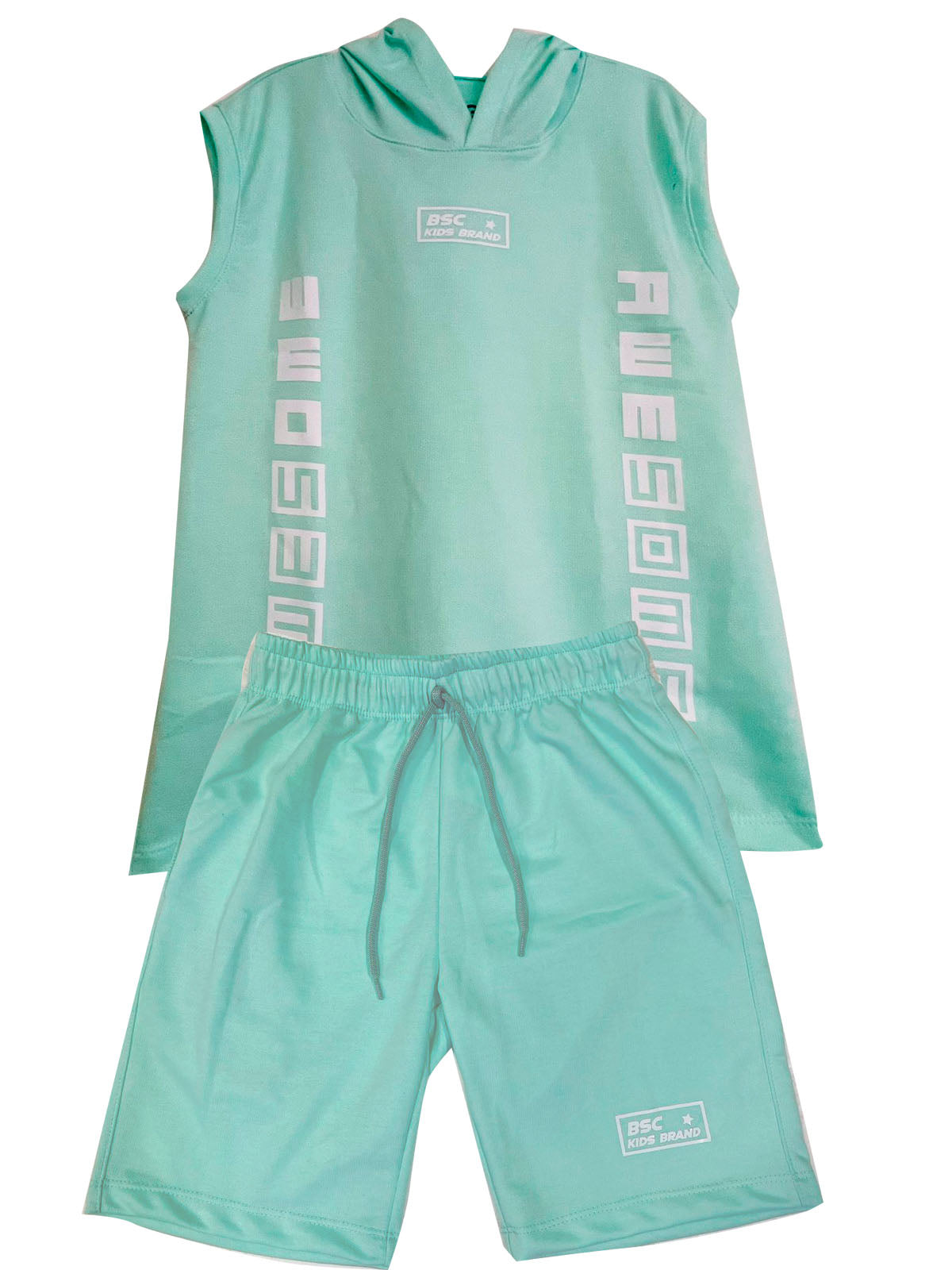 C1726 CAMISILLA CAPUCHA/ BERMUDA BURDA AGUAMARINA tras