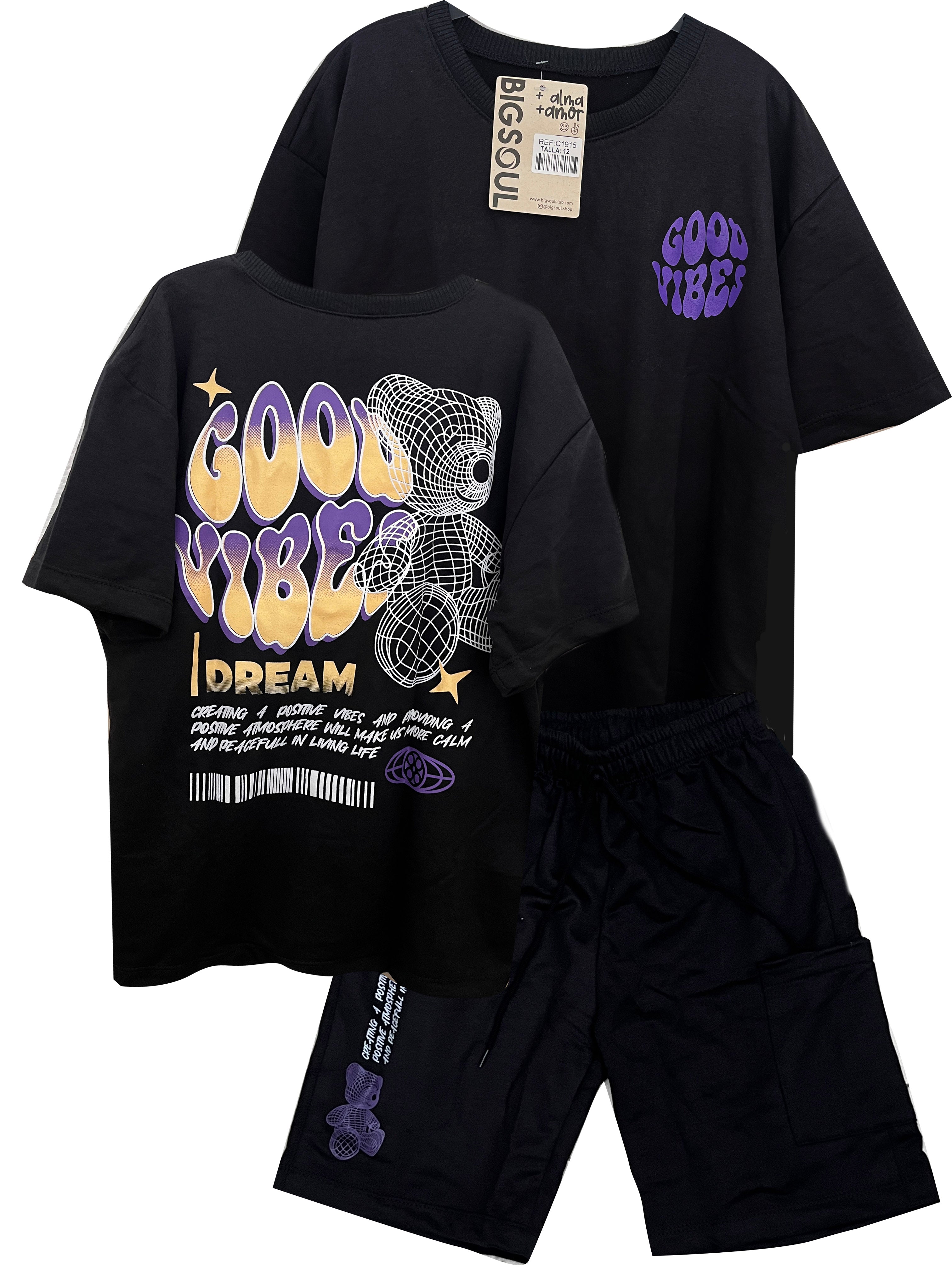 C1915 CONJUNTO UNICOLOR NEGRO BURDA LIVIANA