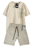 C1923 CONJUNTO CAMISETA  OVER SIZE TEXTURA / BERMUDA KAKY