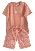 C1984 CONJUNTO UNICOLOR OVER SIZE NARANJA PASTEL/ BERMUDA NARANJA PASTEL