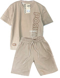 C2215 CONJUNTO UNICOLOR CAMISETA  OVER SIZE / BERMUDA KAKY