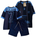 C2326 CONJUNTO UNOICOLOR CAMISETA  OVER SIZE / BERMUDA AZUL OSCURO