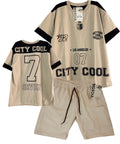 C2326 CONJUNTO UNOICOLOR CAMISETA  OVER SIZE / BERMUDAKAKY