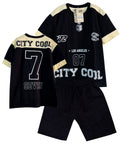C2326 CONJUNTO UNOICOLOR CAMISETA  OVER SIZE / BERMUDA NEGRO