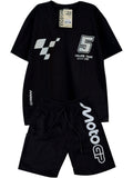 C2356 CONJUNTO UNICOLOR CAMISETA  OVER SIZE / BERMUDA NEGRO