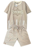 C2533 CONJUNTO UNICOLOR CAMISETA  OVER SIZE  / BERMUDA KAKY