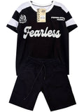 C2534 CONJUNTO   CAMISETA  OVER SIZE  COLOR NEGRO/ BERMUDA NEGRO