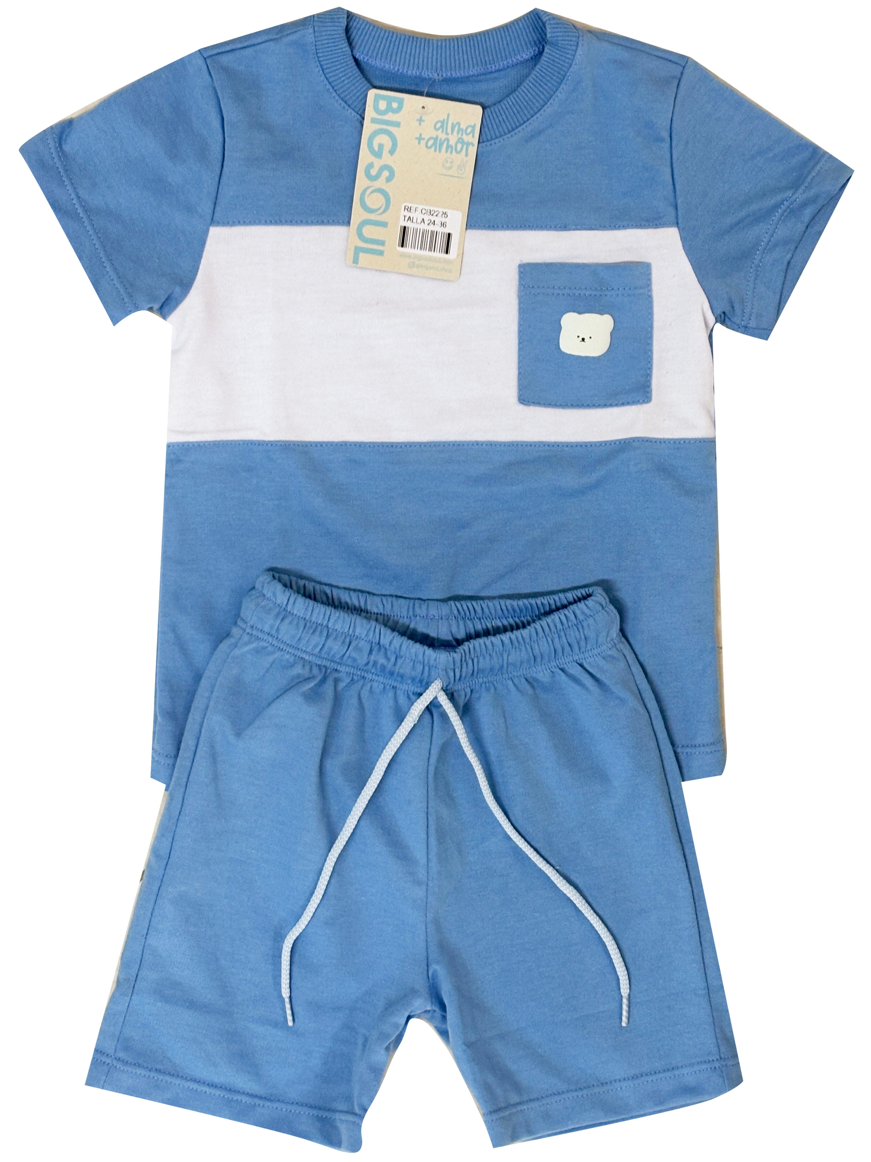 CB2225 CONJUNTO UNICOLOR HORTENCIA  /CORTE + BOLSILLO