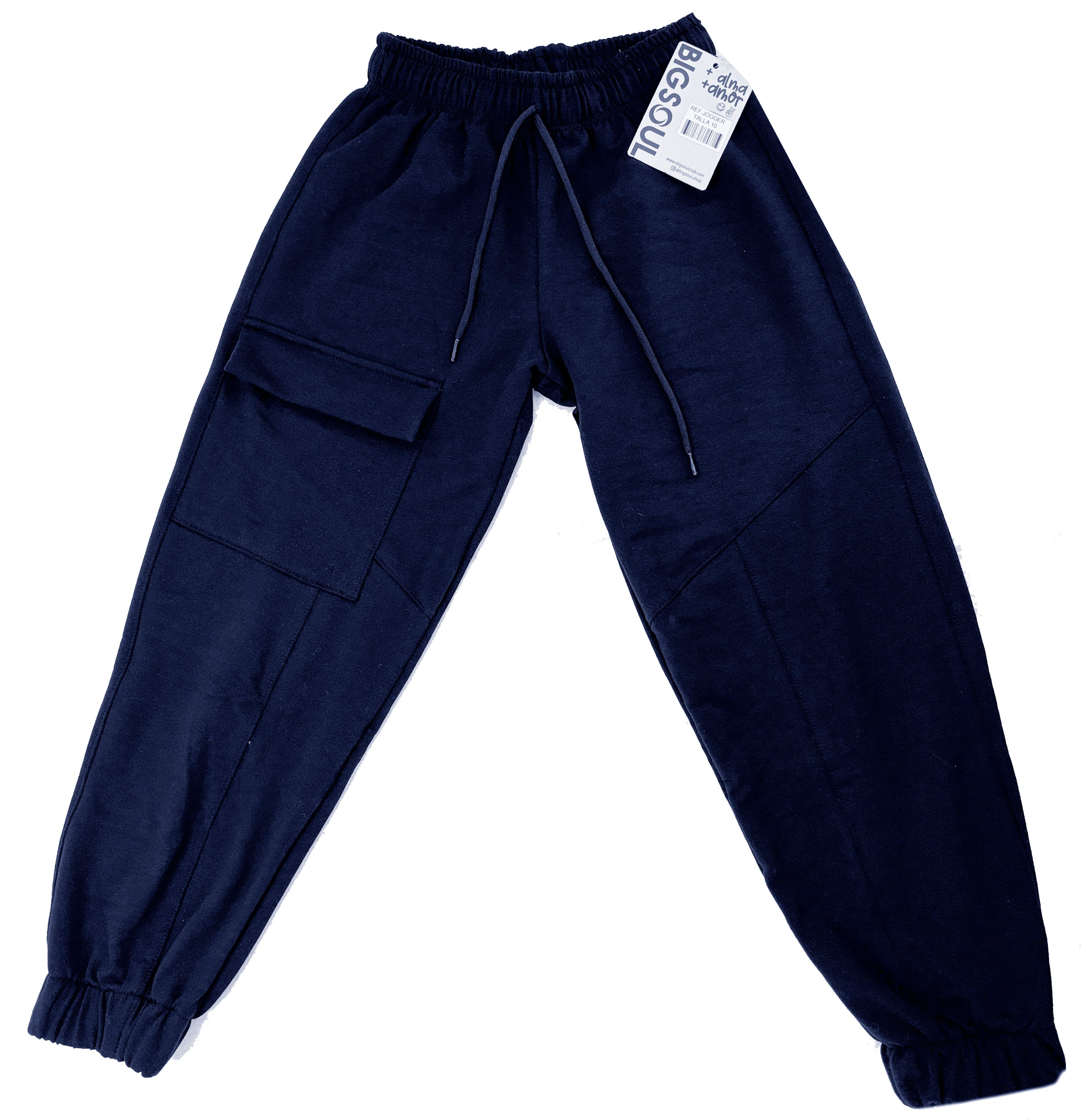 J1001 JOGGER  SILUETA AMPLIA BURDA ALGODON  AZUL OSCURO