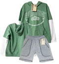 CONJUNTO CAMIBUSO EVERYDAY VERDE / BERMUDA GRIS JASE