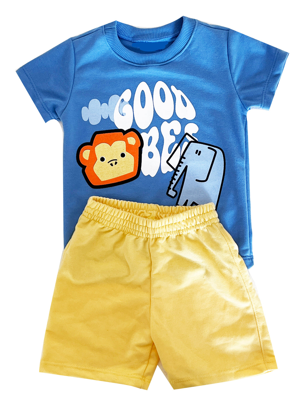 CONJUNTO BEBE CAMISETA HORTENCIA   BURDA LIVIANA /BERMUDA AMARILLO