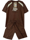 C2358 CONJUNTO UNICOLOR  CAMISETA  OVER SIZE / BERMUDA COLOR TABACO