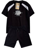 C2358 CONJUNTO UNICOLOR  CAMISETA  OVER SIZE / BERMUDA COLOR NEGRO