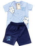 CB2093 CONJUNTO BEBE CAMISETA AZUL CIELO /BERMUDA BURDA LIVIANA AZUL NAVI