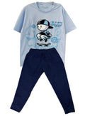 CONJUNTO ITS A GOOD DAY CAMISETA AZUL CIELO/ JOGGER AZUL OSCURO