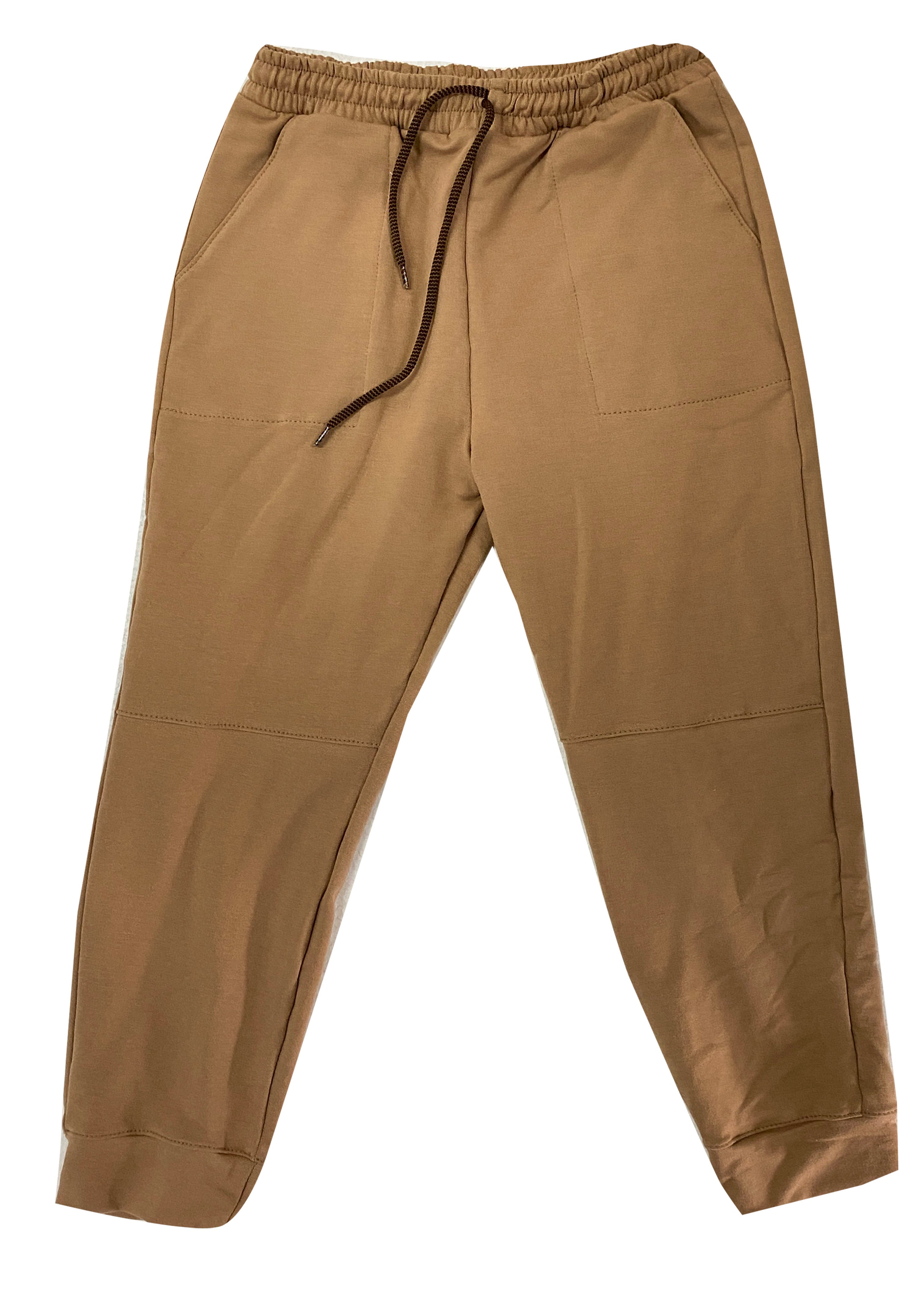 J1001 JOGGER  SILUETA AMPLIA BURDA ALGODON  COLOR TABACO