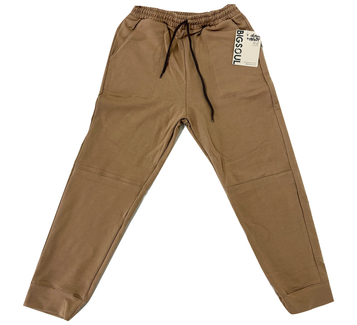 J1001 JOGGER  SILUETA AMPLIA BURDA ALGODON  COLOR TABACO