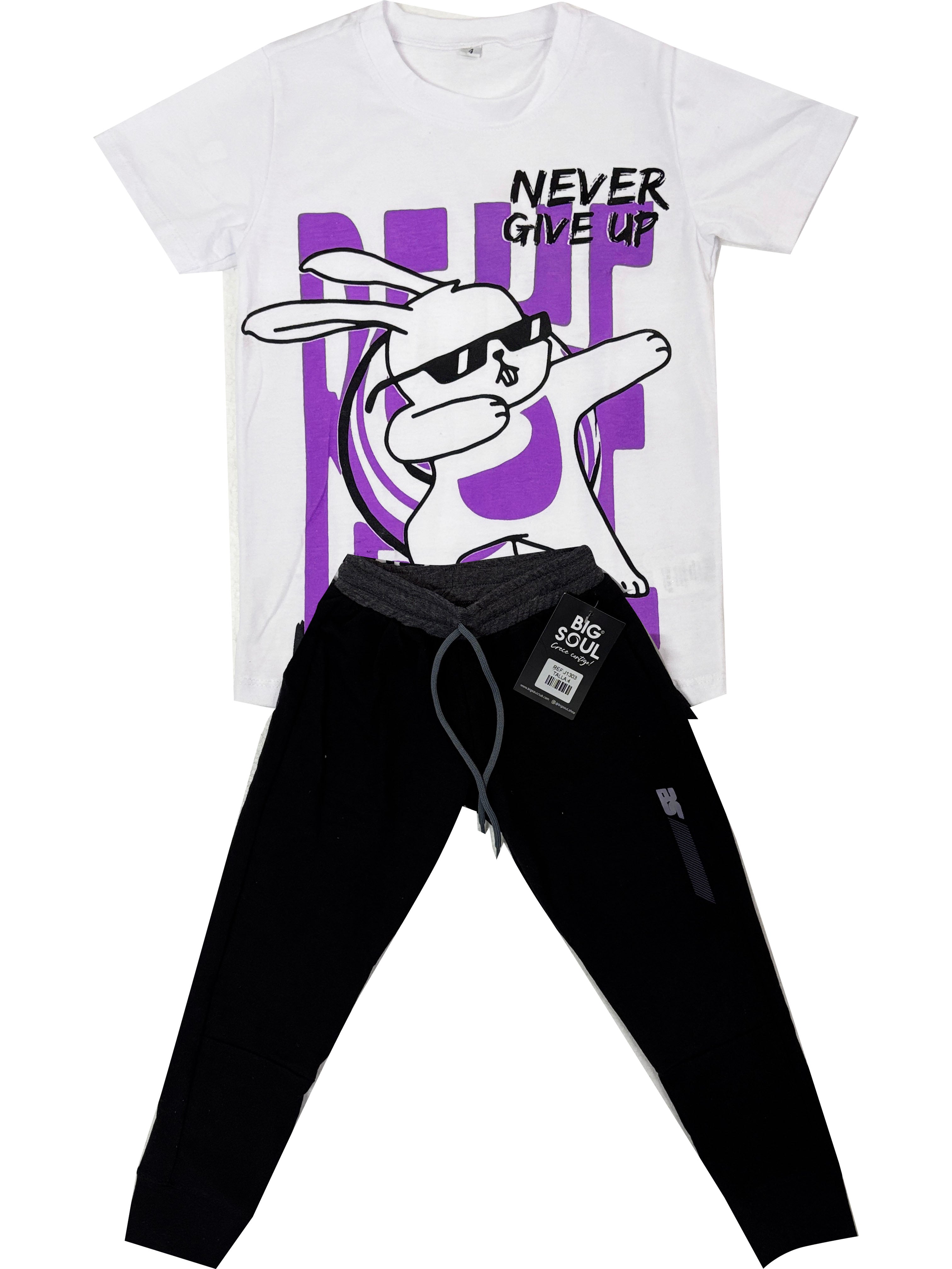 CONJUNTO NIÑO TALLA 2 NEVER GIVE UP
