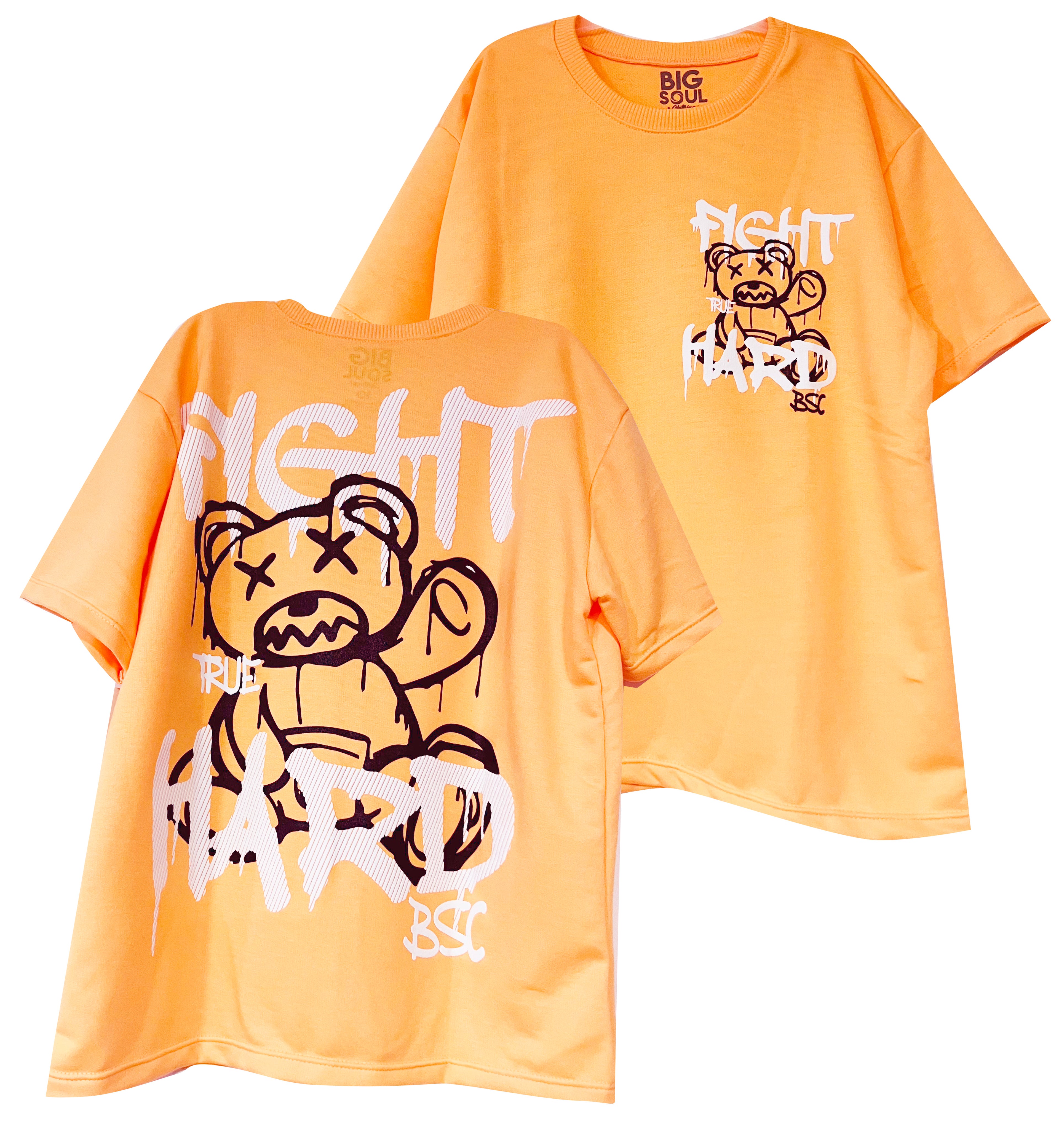 OV1636 CAMISETA OVER SIZE NARANJA PASTEL