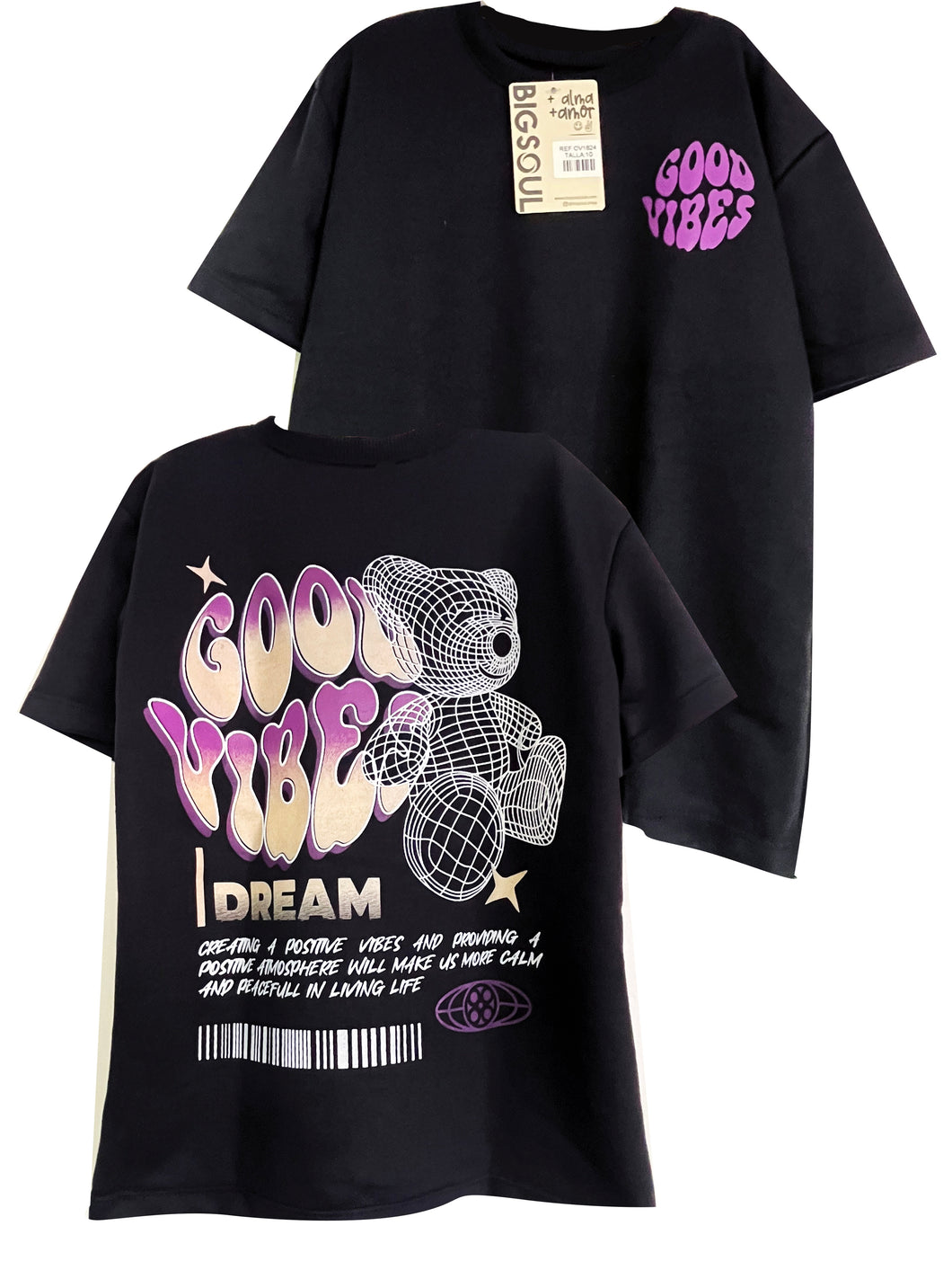 OV1824  CAMISETA OVER SIZE NEGRO