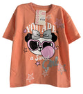 OVN1713 CAMISETA OVER SIZE NIÑA LILA