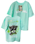 OV1856  CAMISETA OVER SIZE AGUAMARINA