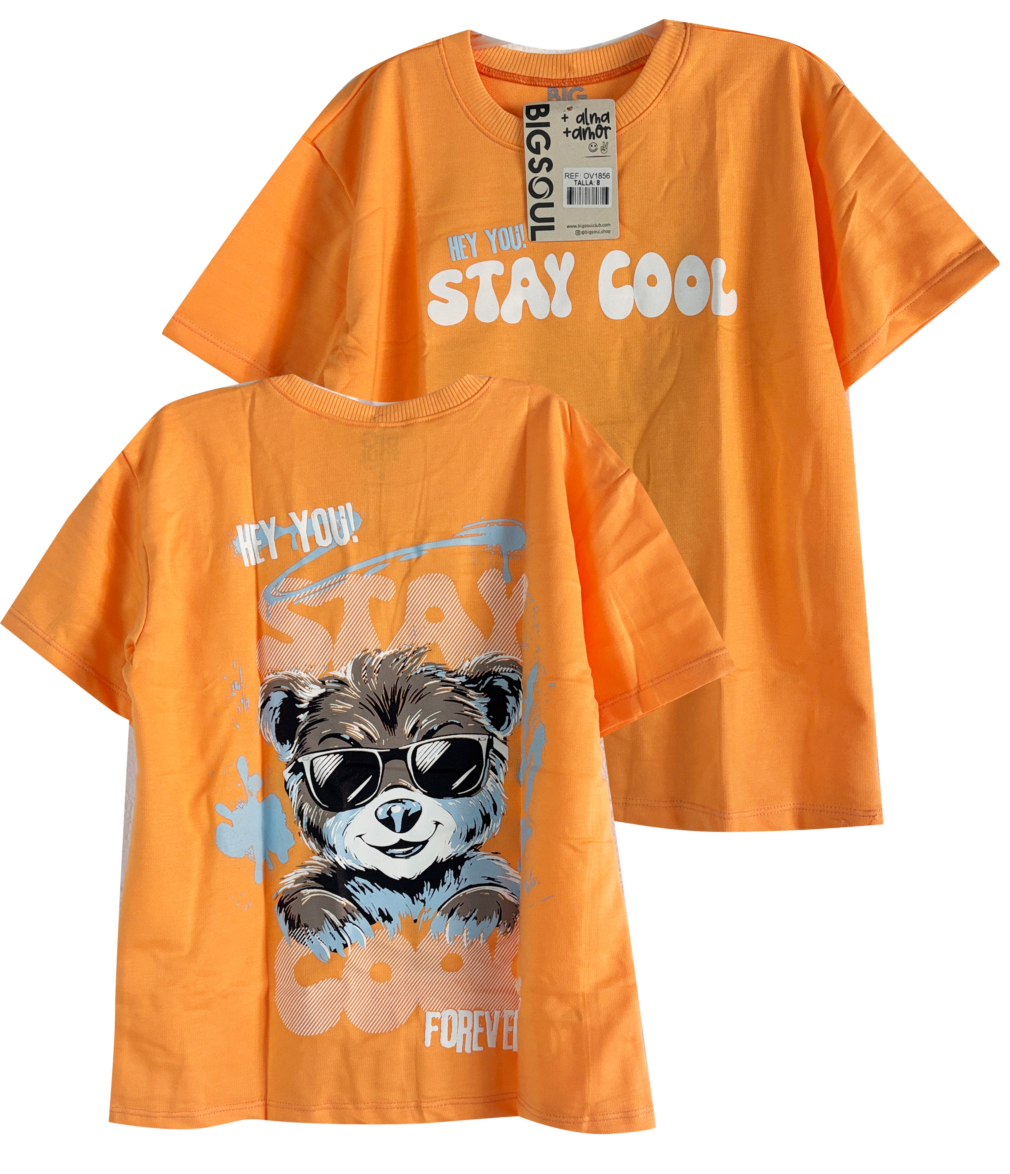 OV1856  CAMISETA OVER SIZE NARANJA