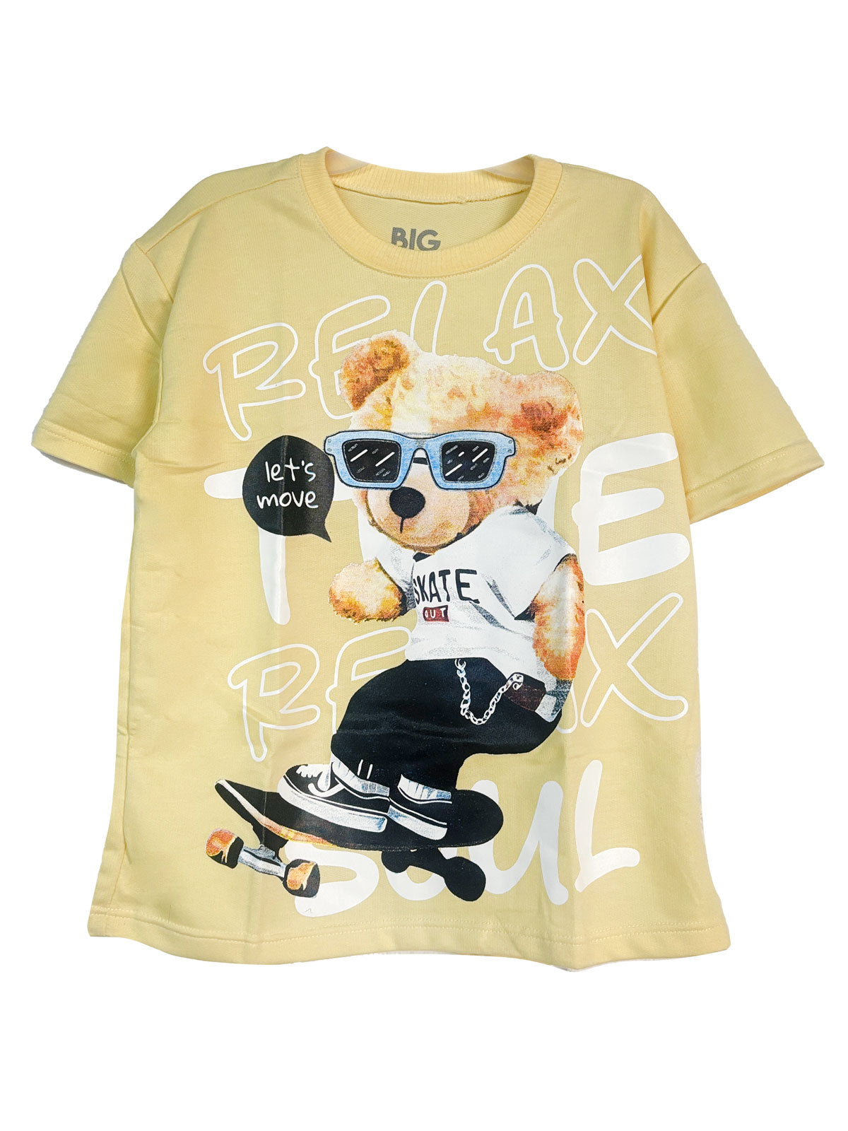 OV1857 CAMISETA OVERSIZE AMARILLO OSO