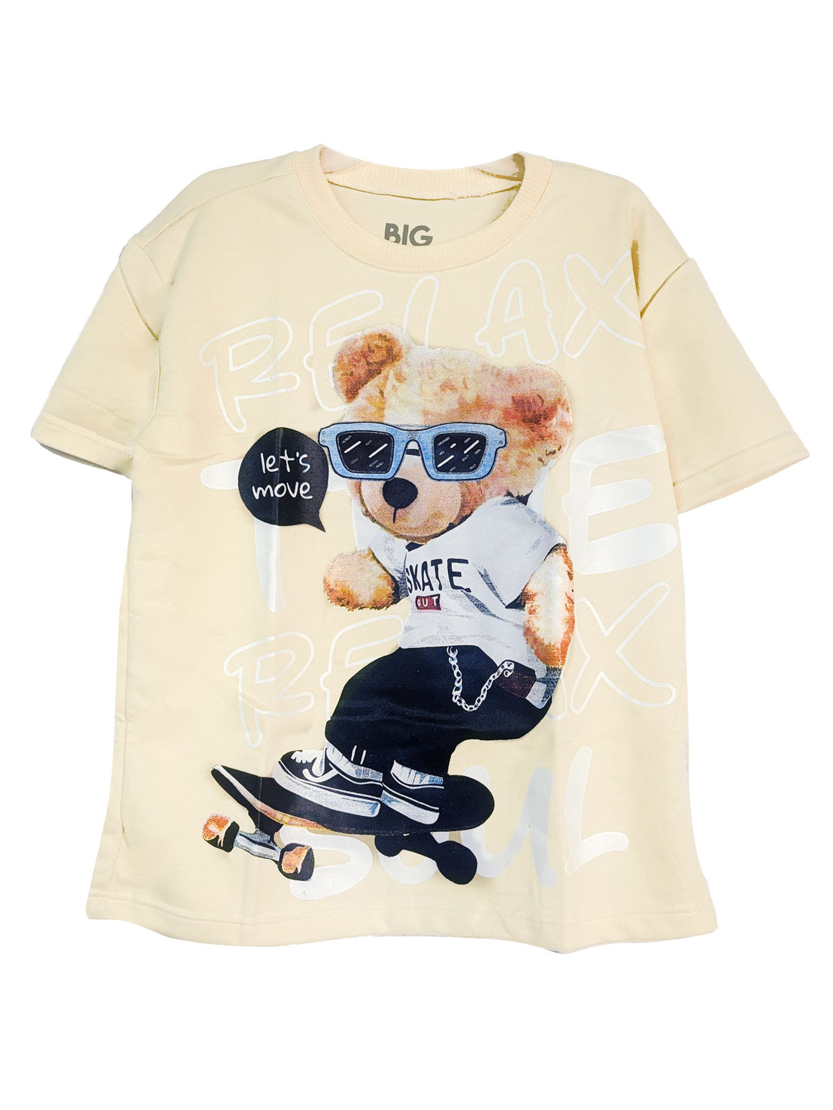 OV1857 CAMISETA OVERSIZE MARFIL OSO