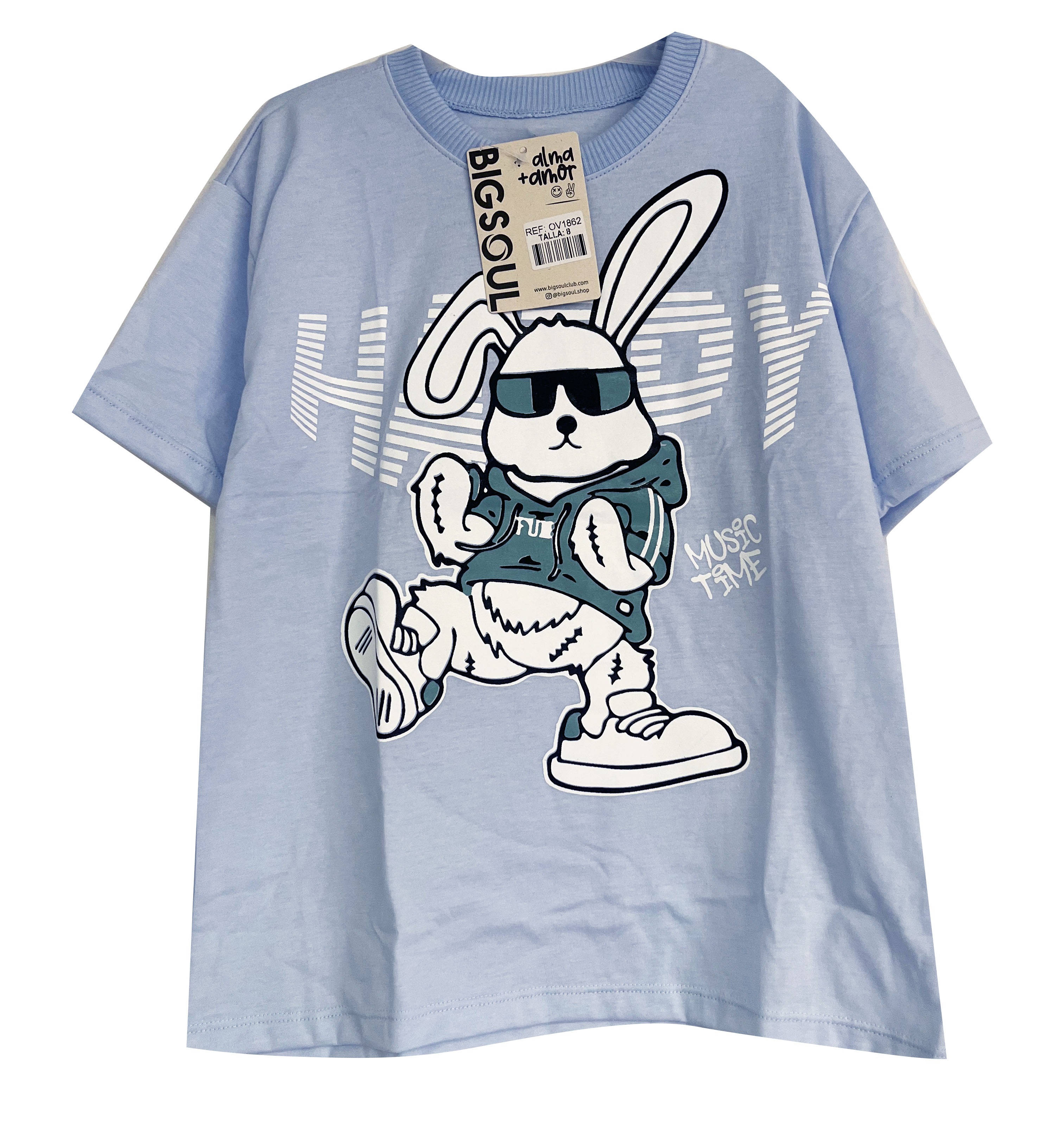 OV1862 CAMISETA OVER SIZE AZUL CIELO