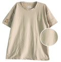 OV1922 CAMISETA OVER SIZE TELA TEXTURA COLOR KAKY