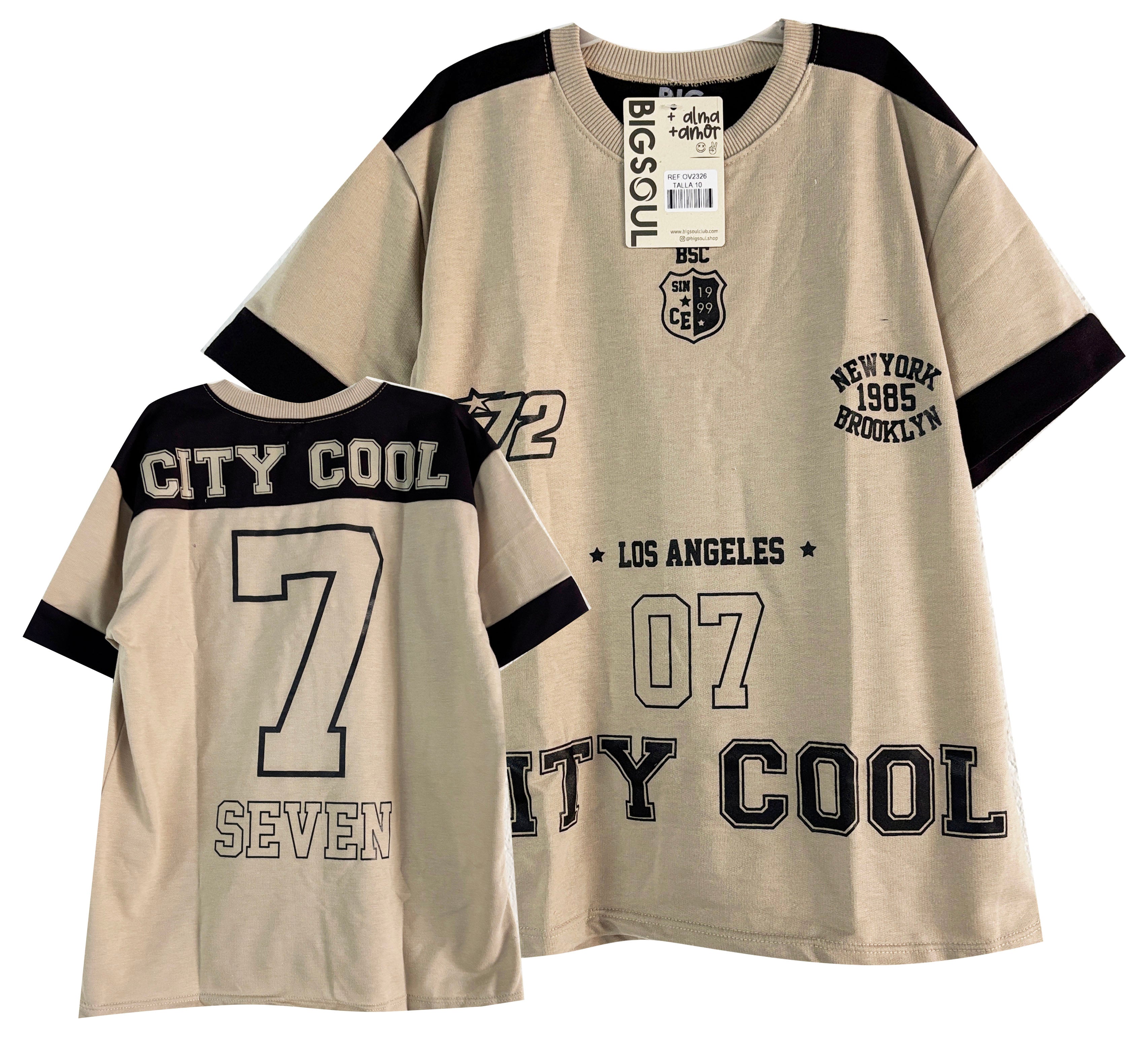 OV2326 CAMISETA CORTES SILUETA OVERS KAKY
