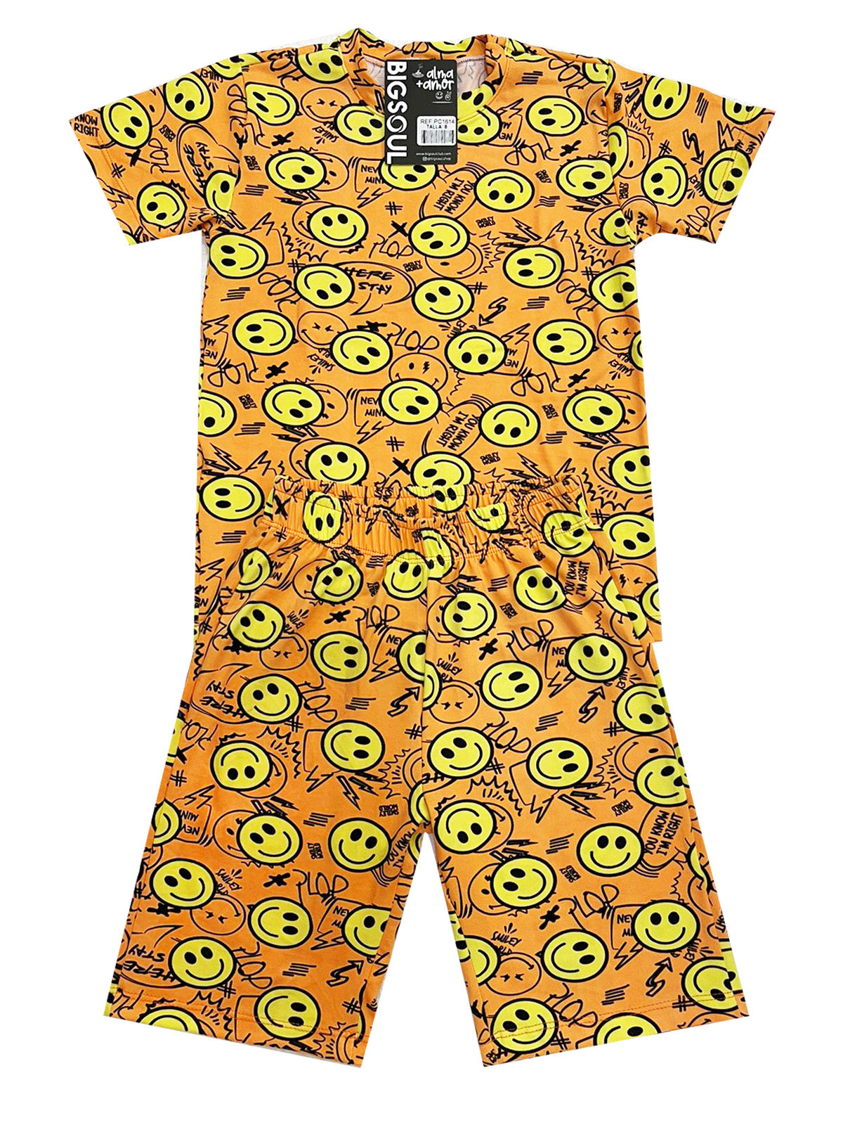 PC1614 PIJAMA CARITAS NARANJA