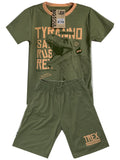 PC2901 PIJAMA ASTRONAUTA UNICOLOR /  SHORT COLOR VERDE OLIVA FRANELA