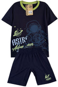 PC2902 PIJAMA ASTRONAUTA UNICOLOR /  SHORT AZUL OSCURO FRANELA