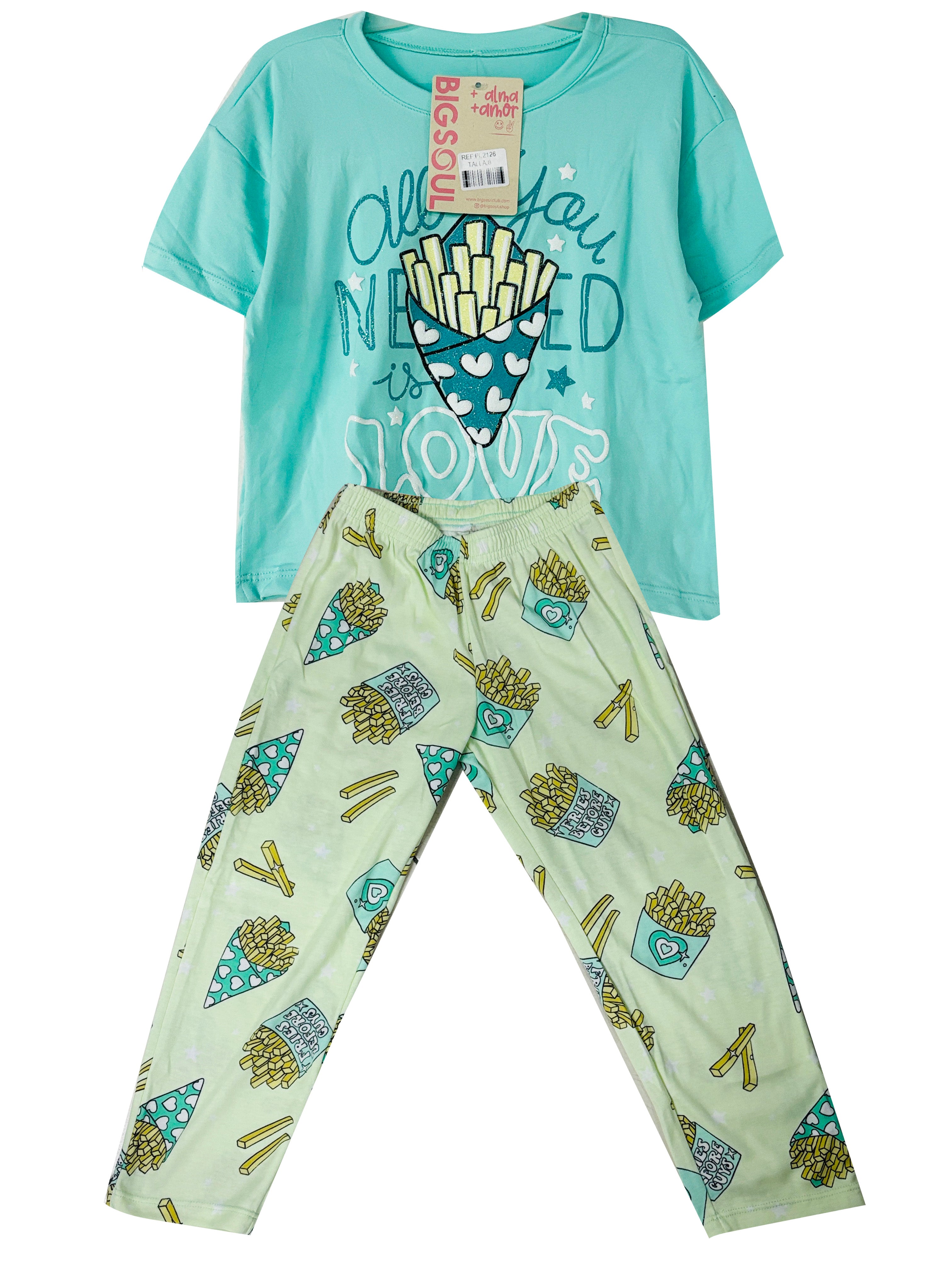 PL2126 - PIJAMA PAPITAS PANTALON ESTAMPADO