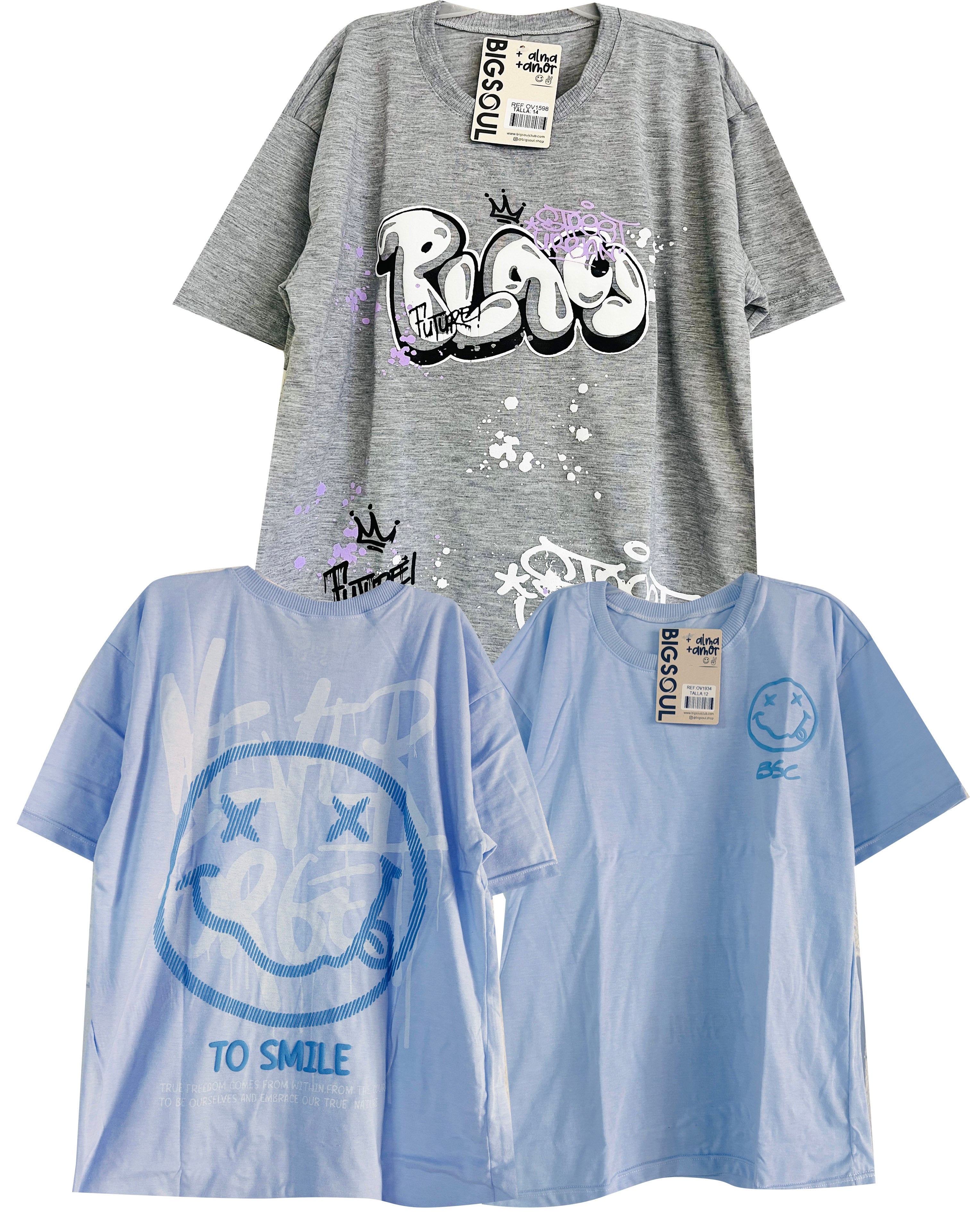 PACK CAMISETA OVER SIZE PROMO001x 31.900 talla 6